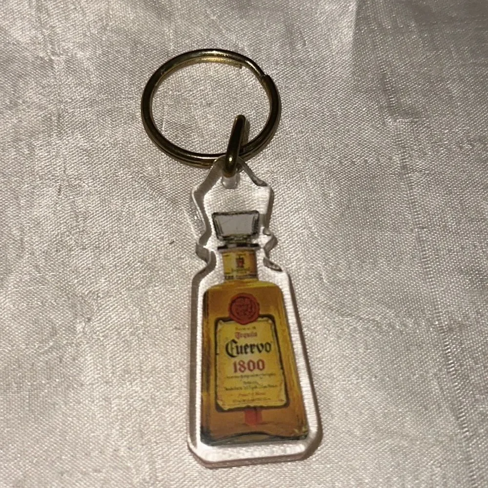 Vintage Cuervo 1800 Lucite double sided keychain